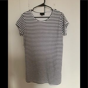 Black and white striped t shirt dress